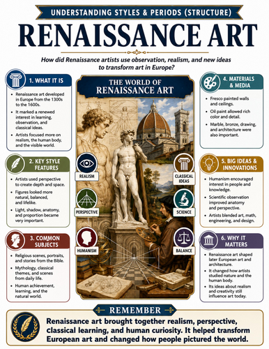 Renaissance Art I Educational Poster I Classroom Decor
