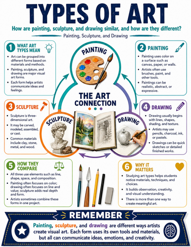 Types of Art I Educational Poster I Classroom Decor