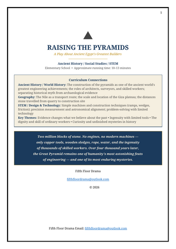 RAISING THE PYRAMIDS: Ancient Egypt Builders Classroom Play | History & Drama