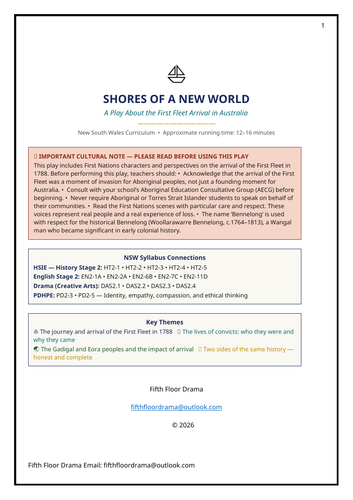 Shores of a New World | First Fleet Classroom Play | Australian History Script