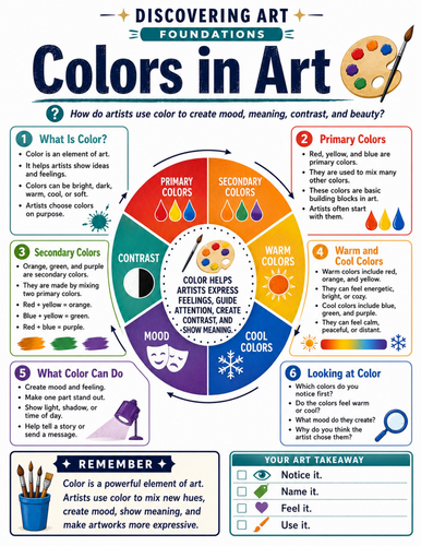 Colors in Art I Educational Poster I Classroom Decor