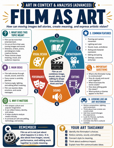 Film as Art I Educational Poster I Classroom Decor