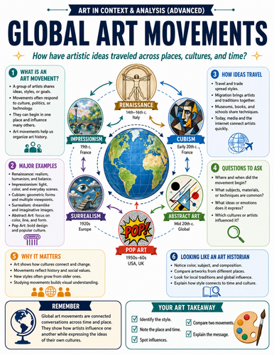 Global Art Movements I Educational Poster I Classroom Decor