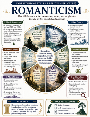 Romanticism I Educational Poster I Classroom Decor