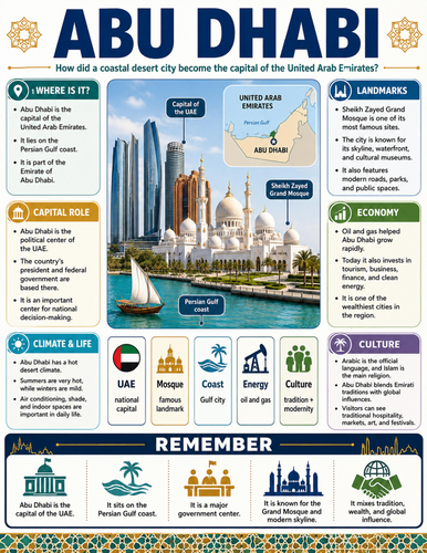 Abu Dhabi I Educational Poster I Classroom Decor
