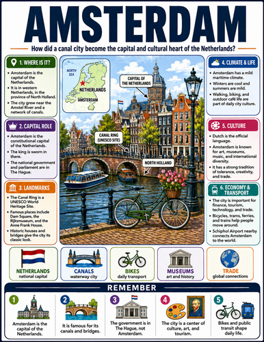 Amsterdam I Educational Poster I Classroom Decor