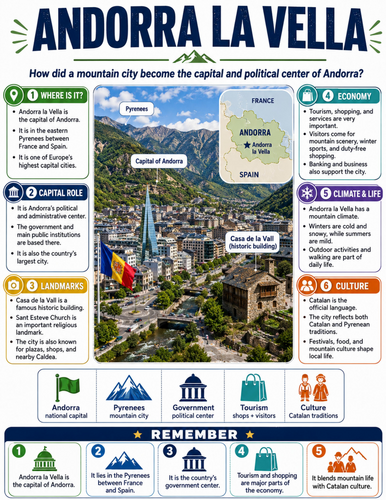 Andorra La Vella I Educational Poster I Classroom Decor
