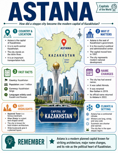 Astana I Educational Poster I Classroom Decor