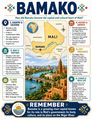 Bamako I Educational Poster I Classroom Decor