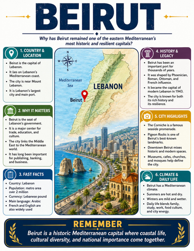 Beirut I Educational Poster I Classroom Decor