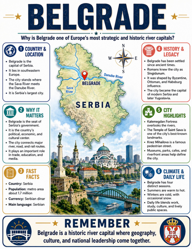 Belgrade I Educational Poster I Classroom Decor