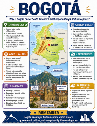Bogota I Educational Poster I Classroom Decor