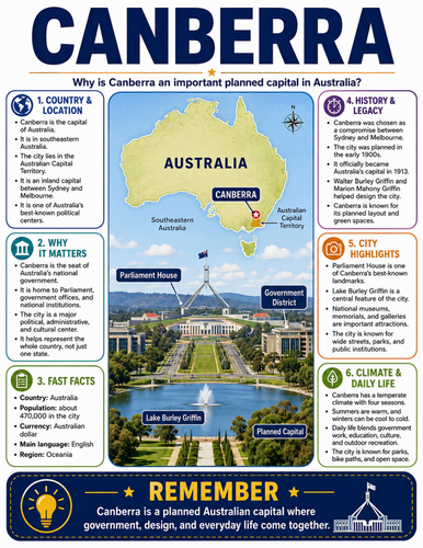 Canberra I Educational Poster I Classroom Decor