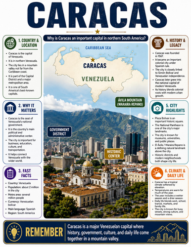 Caracas I Educational Poster I Classroom Decor