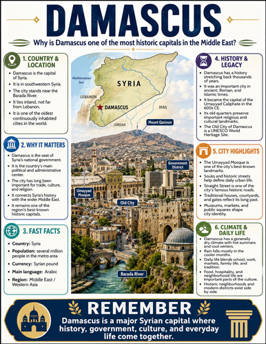 Damascus I Educational Poster I Classroom Decor