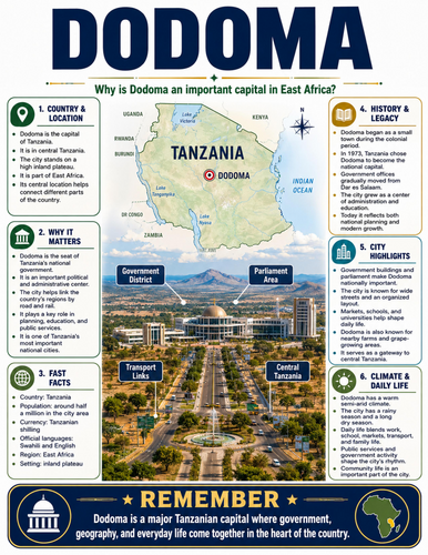 Dodoma I Educational Poster I Classroom Decor