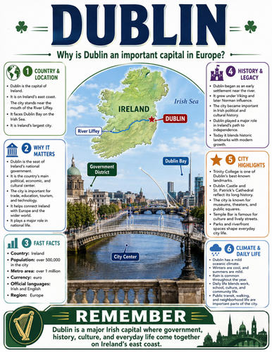 Dublin I Educational Poster I Classroom Decor