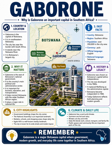 Gaborone I Educational Poster I Classroom Decor