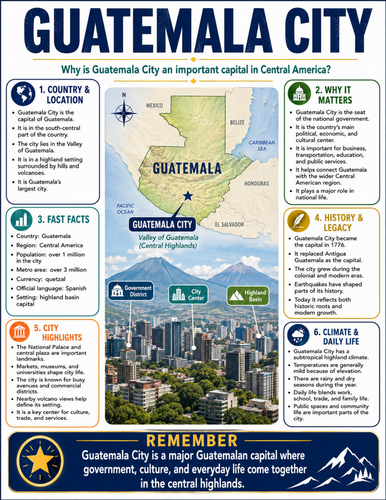 Guatemala City I Educational Poster I Classroom Decor