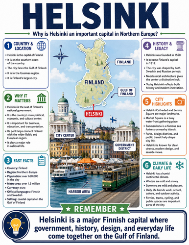 Helsinki I Educational Poster I Classroom Decor