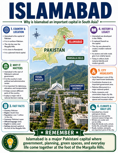 Islamabad I Educational Poster I Classroom Decor