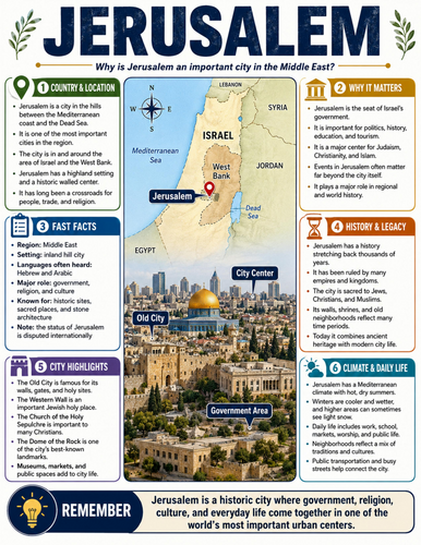 Jerusalem I Educational Poster I Classroom Decor