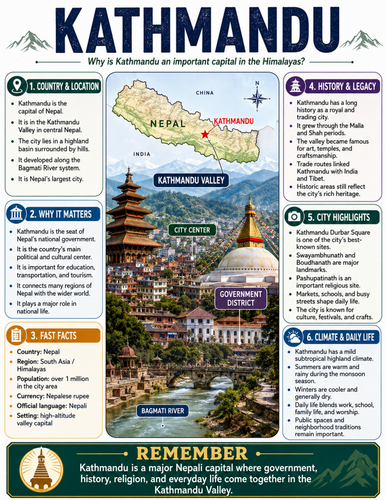Kathmandu I Educational Poster I Classroom Decor