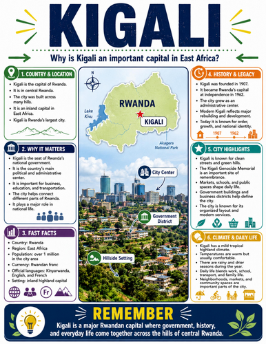 Kigali I Educational Poster I Classroom Decor