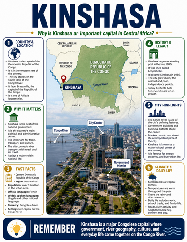 Kinshasa I Educational Poster I Classroom Decor