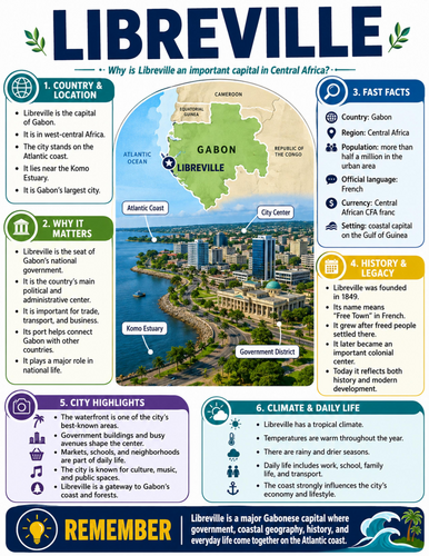 Libreville I Educational Poster I Classroom Decor