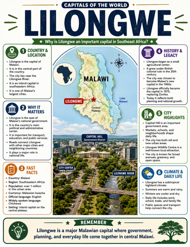 Lilongwe I Educational Poster I Classroom Decor