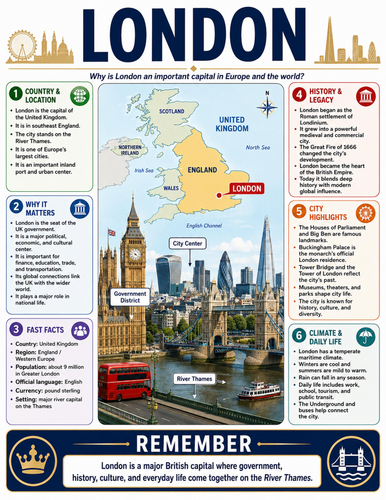 London I Educational Poster I Classroom Decor