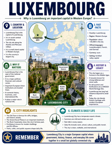 Luxembourg I Educational Poster I Classroom Decor