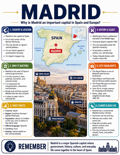 Madrid I Educational Poster I Classroom Decor
