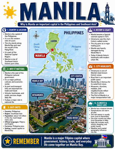 Manila I Educational Poster I Classroom Decor