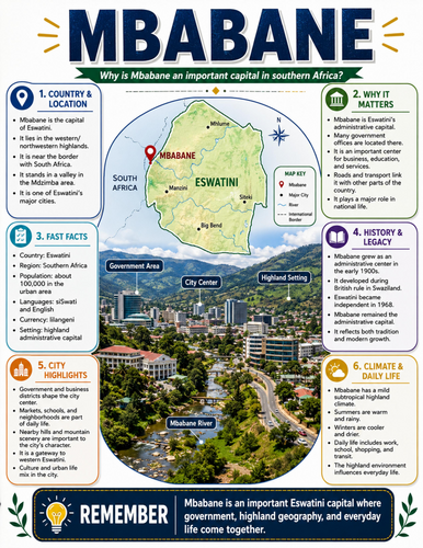 Mbabane I Educational Poster I Classroom Decor