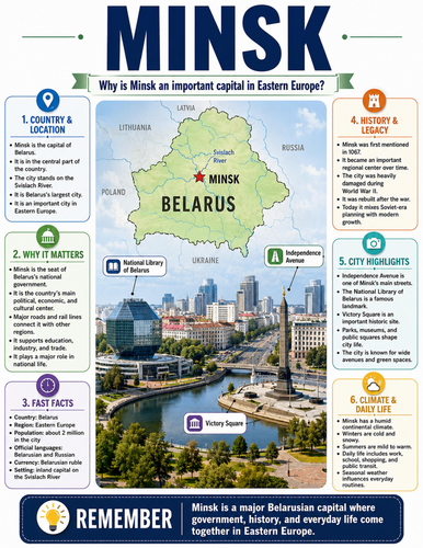 Minsk I Educational Poster I Classroom Decor