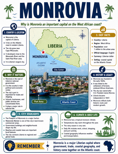 Monrovia I Educational Poster I Classroom Decor