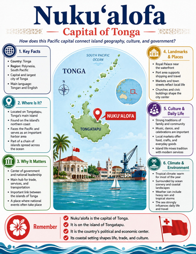 Nuku'alofa I Educational Poster I Classroom Decor