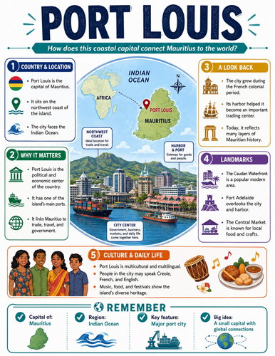 Port Louis I Educational Poster I Classroom Decor
