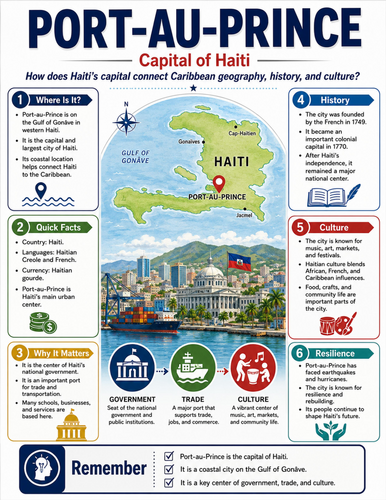 Port-au-Prince I Educational Poster I Classroom Decor