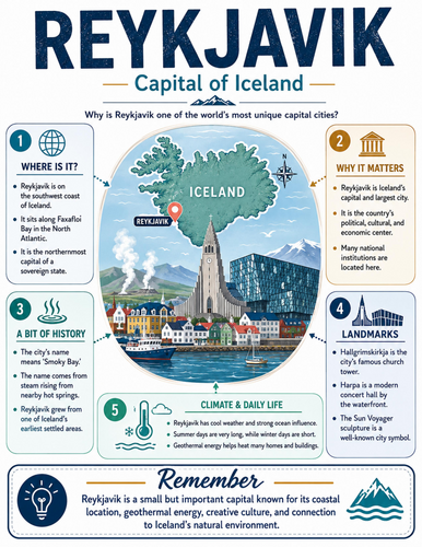 Reykjavik I Educational Poster I Classroom Decor