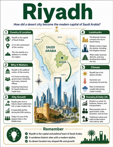 Riyadh I Educational Poster I Classroom Decor