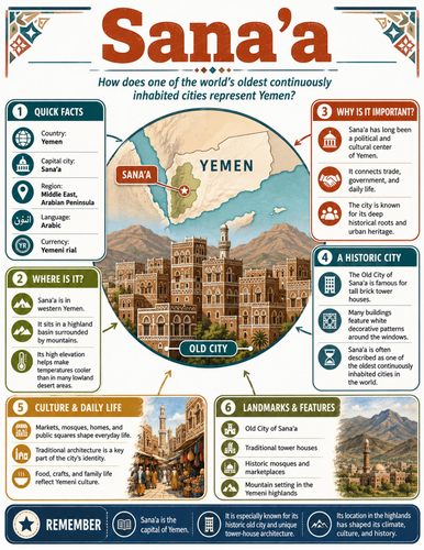 Sana'a I Educational Poster I Classroom Decor