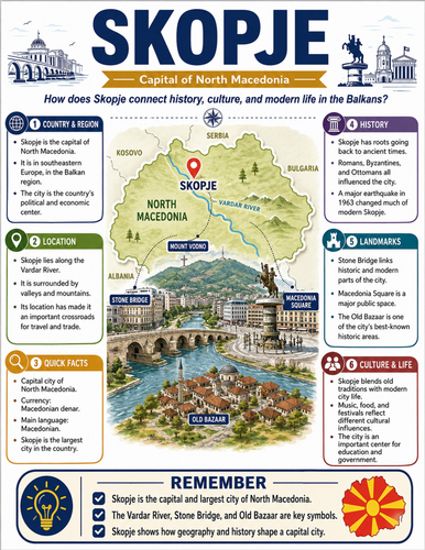 Skopje I Educational Poster I Classroom Decor