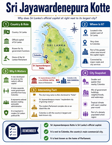Sri Jayawardenepura Kotte I Educational Poster I Classroom Decor