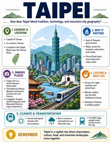 Taipei I Educational Poster I Classroom Decor