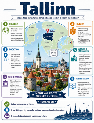 Tallinn I Educational Poster I Classroom Decor