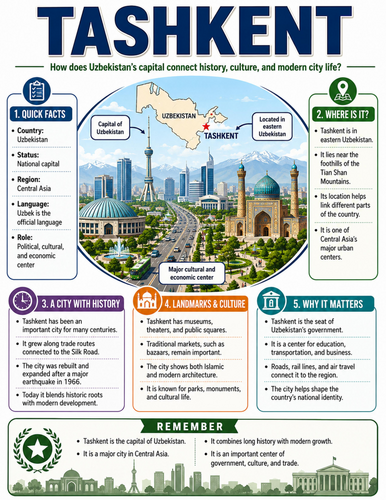 Tashkent I Educational Poster I Classroom Decor