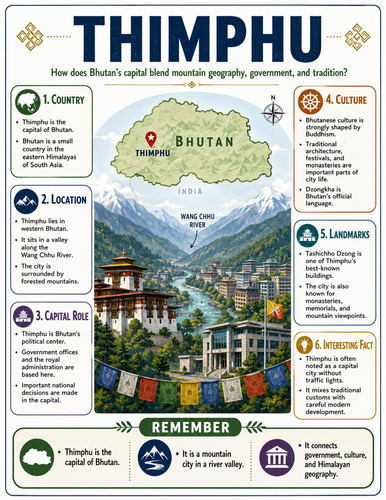 Thimphu I Educational Poster I Classroom Decor
